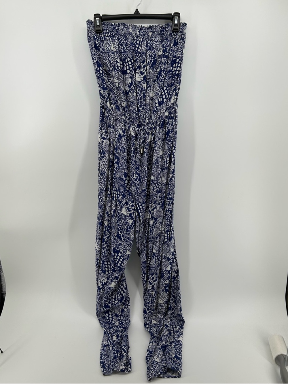 Lilly Pulitzer for Target Navy and White Printed Strapless Jumpsuit